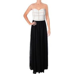 ⭐️FINAL SALE ITEM⭐️Elegant Classy Mesh Strapless Evening Gown BY JS COLLECTION